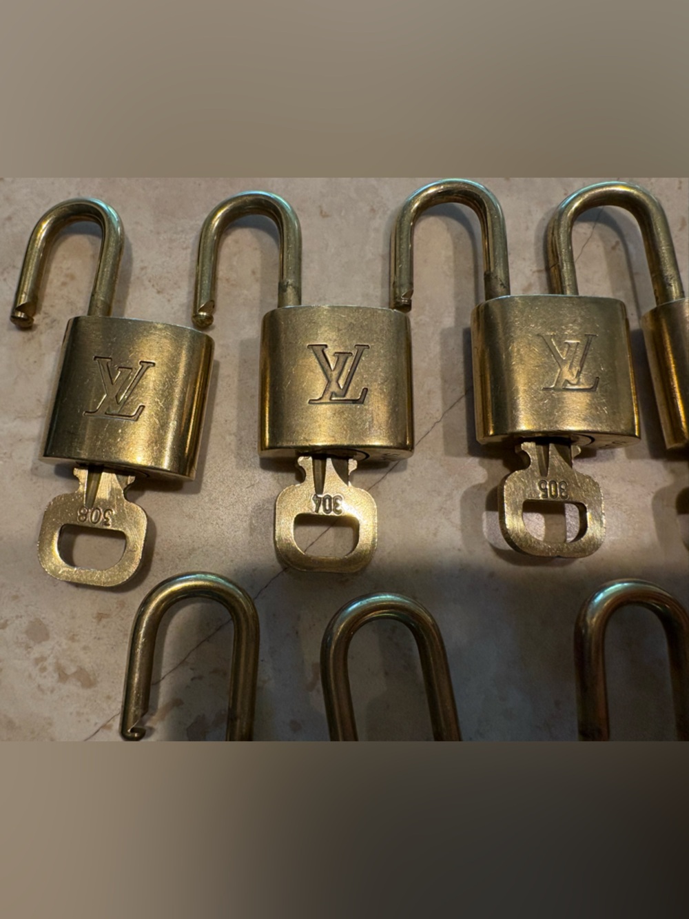 Louis Vuitton Gold-tone Padlock with Key - Picture 3 of 8
